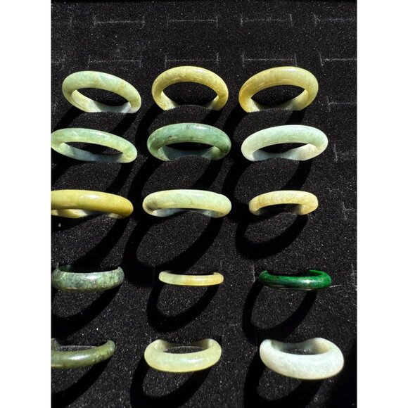 Lot of 15 Jade Rings - Jewelry Store Closeout Lot #9 - Picture 4 of 6